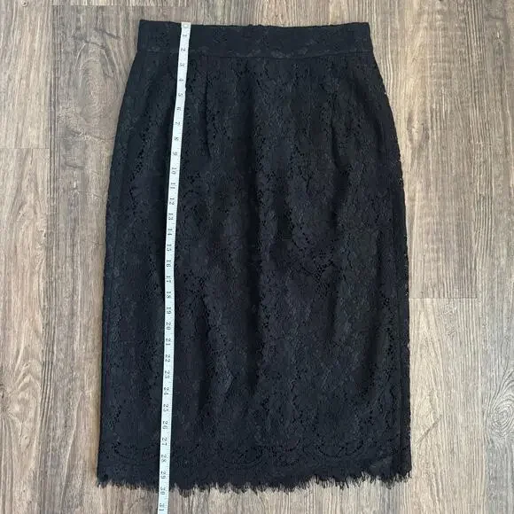 NEW J. Crew Pintuck Lace Pencil Skirt in Black Size 8T - Picture 8 of 9